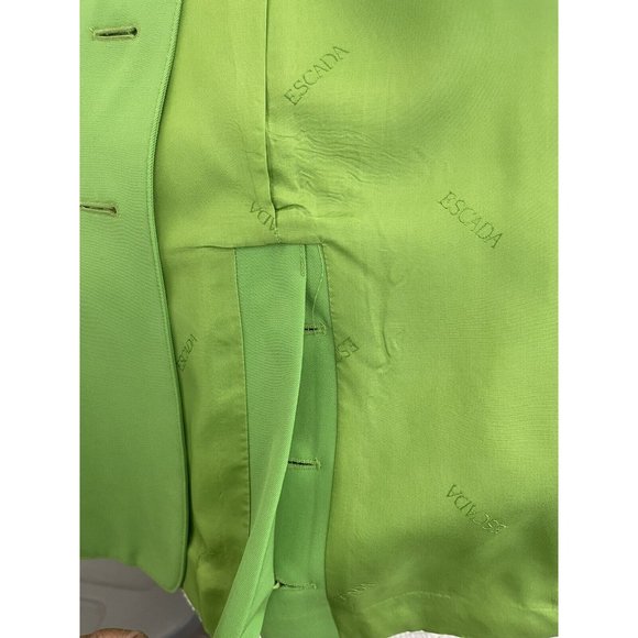 Escada Apple Green Gold  Button Jacket - Sz 40  8/10 Professionally Cleaned - Picture 11 of 15